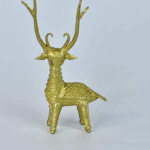 Dhokra Deer Brass Tabletop - Sowpeace - Dhokra Deer Brass Tabletop - Dok - DDST - BR - TT - Sowpeace