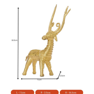 Dhokra Deer Brass Tabletop - Sowpeace - Dhokra Deer Brass Tabletop - Dok - DDST - BR - TT - Sowpeace