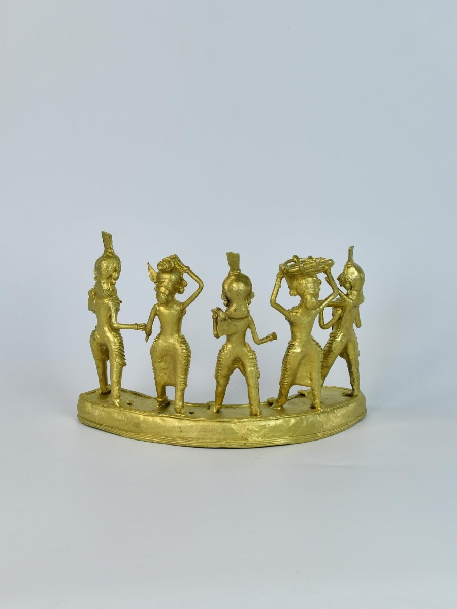 Dhokra Farmers: Large Brass Tabletop Decor