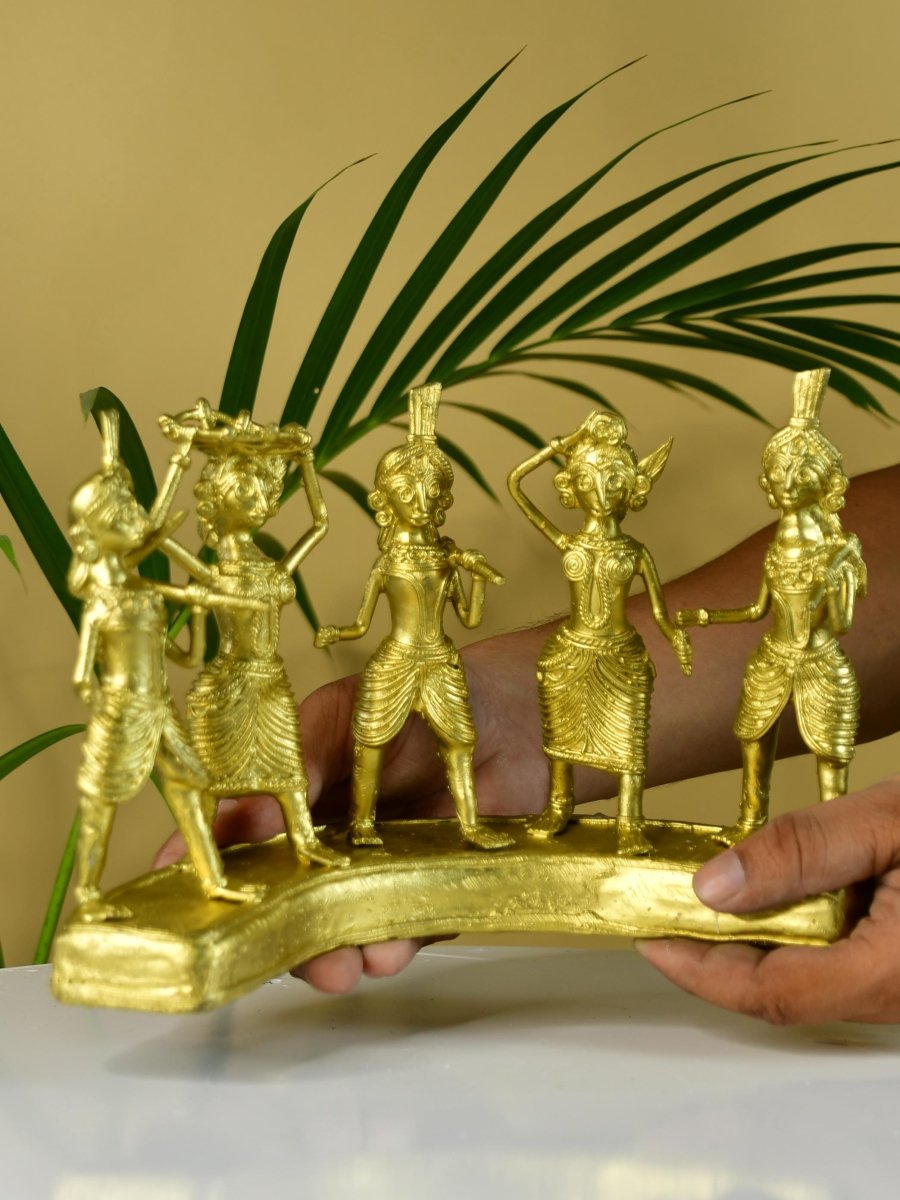 Dhokra Farmers: Large Brass Tabletop Decor - Dhokra - Sowpeace - Dhokra Farmers: Large Brass Tabletop Decor - Dok - LORSF - BR - TT - Sowpeace