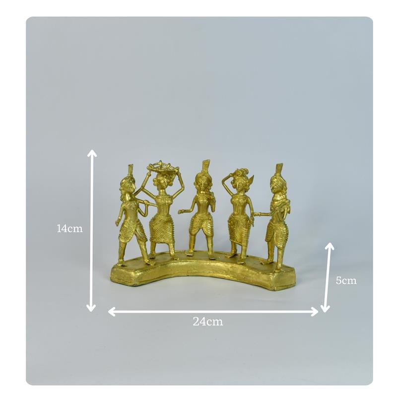 Dhokra Farmers: Large Brass Tabletop Decor