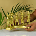 Dhokra Farmers: Large Brass Tabletop Decor - Dhokra - Sowpeace - Dhokra tabletop - Dokra