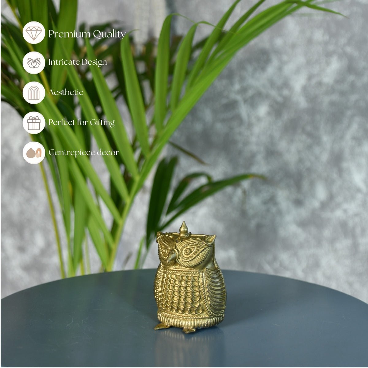 Dhokra Owl Brass Tabletop: Artisan Home Decor Masterpiece - Dhokra - Sowpeace - Dhokra - Dhokra tabletop