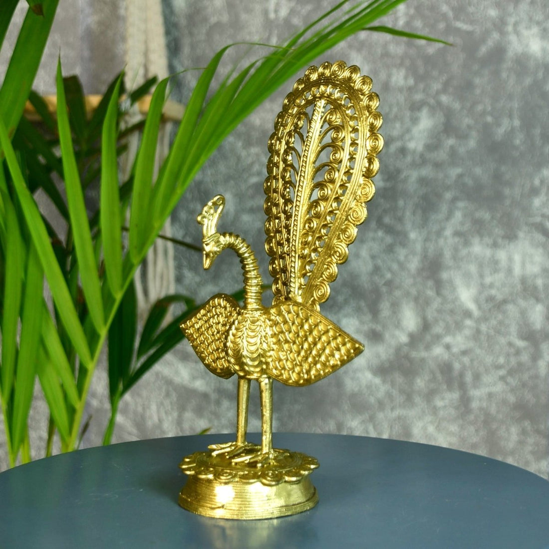 Dhokra Peacock: Artisan Brass Tabletop Elegance - Dhokra - Sowpeace - Animal - Dokra