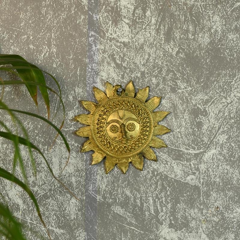 Dhokra Sunplate: Artisan Brass Tabletop Elegance for Home Decor - Dhokra - Sowpeace - Dokra - Wall decor