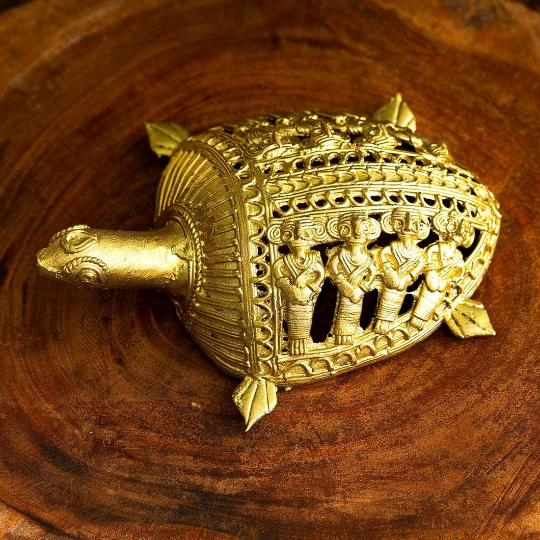 Dhokra Tortoise: Artisan Brass Home Decor - Dhokra - Sowpeace - Animal - Dokra