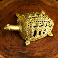 Dhokra Tortoise: Artisan Brass Home Decor - Additional View
