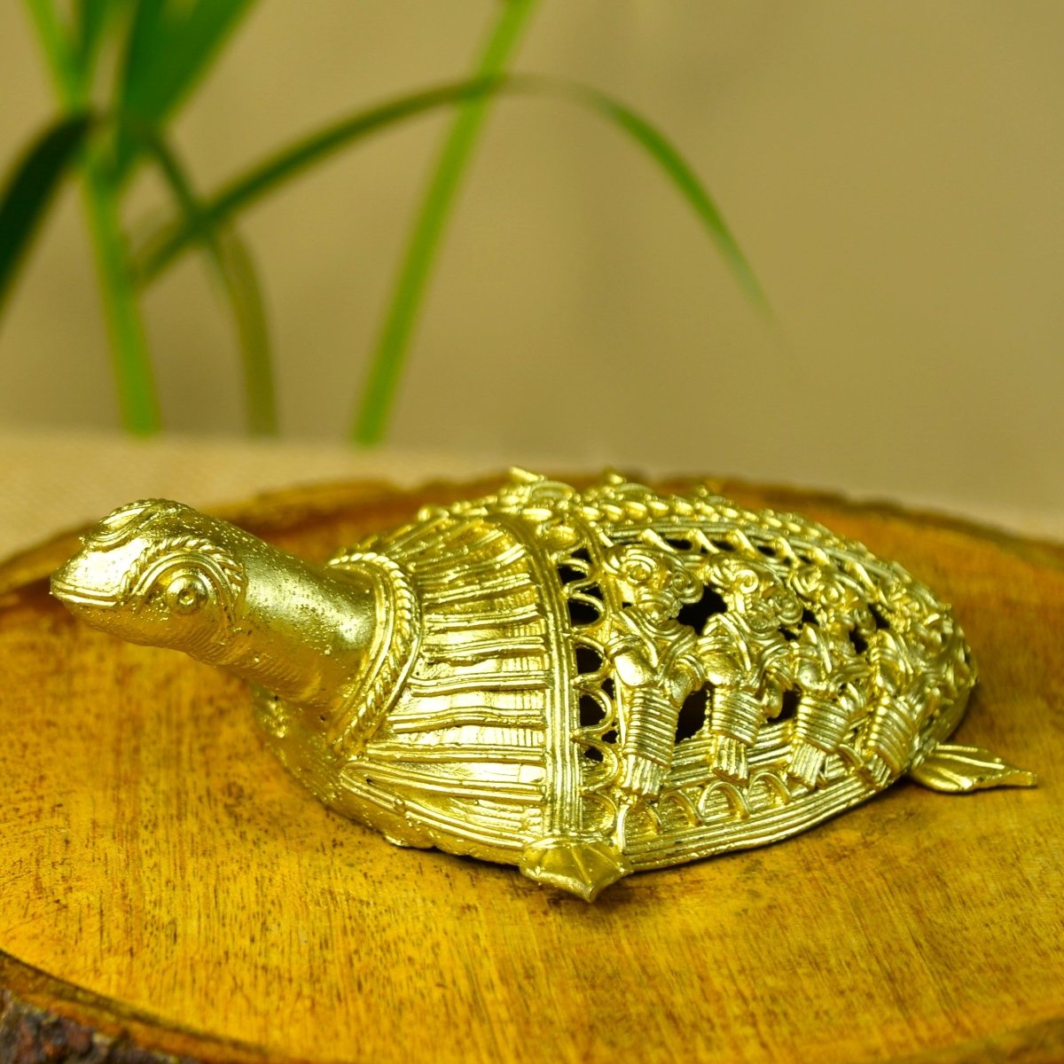 Dhokra Tortoise: Artisan Brass Home Decor - Dhokra - Sowpeace - Animal - Dokra
