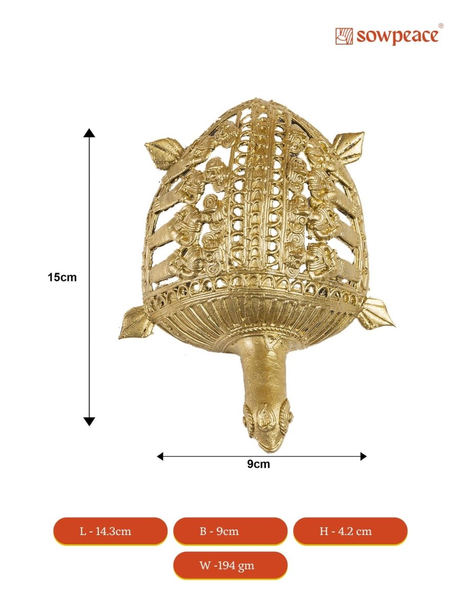 Dhokra Tortoise: Artisan Brass Home Decor - Sowpeace - Dhokra Tortoise: Artisan Brass Home Decor - Dok - DK - BR - TT - Sowpeace