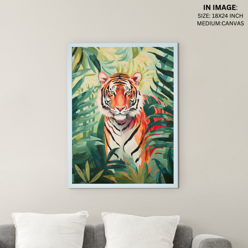 Sowpeace Harmony: Find Your Handcrafted Abstract Tiger – Premium Indian-Inspired Canvas Art for Stylish Home Interiors – view 5