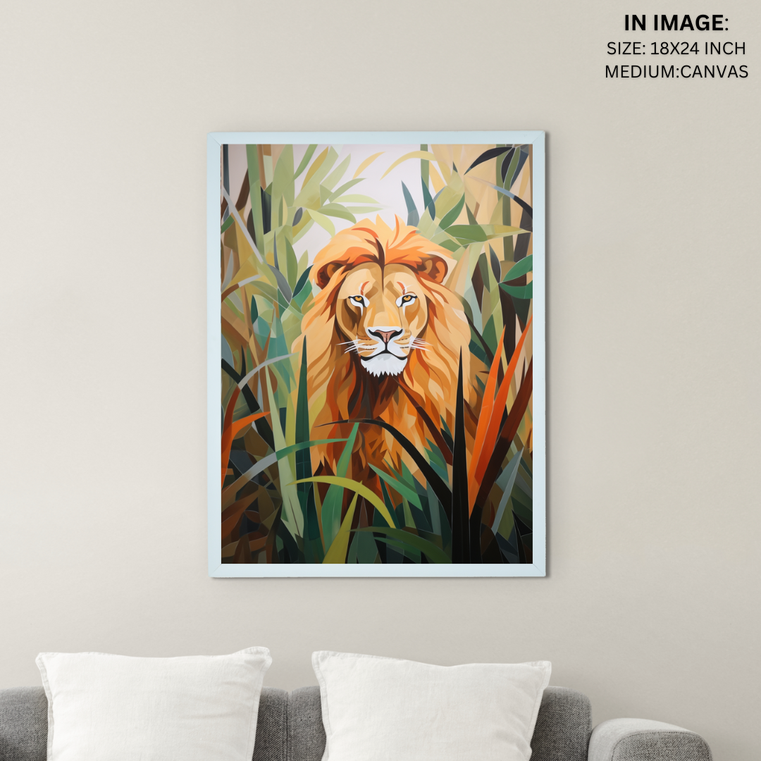 Sowpeace Harmony: Find Your Handcrafted Abstract Lion – Premium Indian-Inspired Canvas Art for Modern Home Decoration