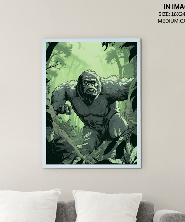 Sowpeace Harmony: Find Your Handcrafted Abstract Gorilla – Premium Indian-Inspired Canvas Art for Modern and Stylish Interiors — image 5