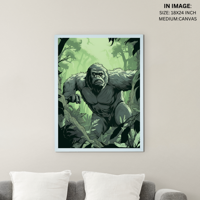 Sowpeace Harmony: Find Your Handcrafted Abstract Gorilla – Premium Indian-Inspired Canvas Art for Modern and Stylish Interiors – view 5