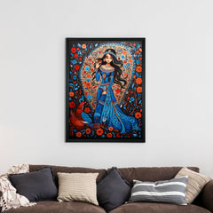 Discover Inner Peace: Sowpeace Handcrafted Flower Aura Art – Premium Indian-Inspired Canvas Print for Elegant Home Decor - Additional View