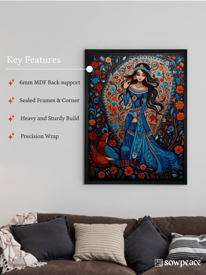 Discover Inner Peace: Sowpeace Handcrafted Flower Aura Art – Premium Indian-Inspired Canvas Print for Elegant Home Decor – view 5