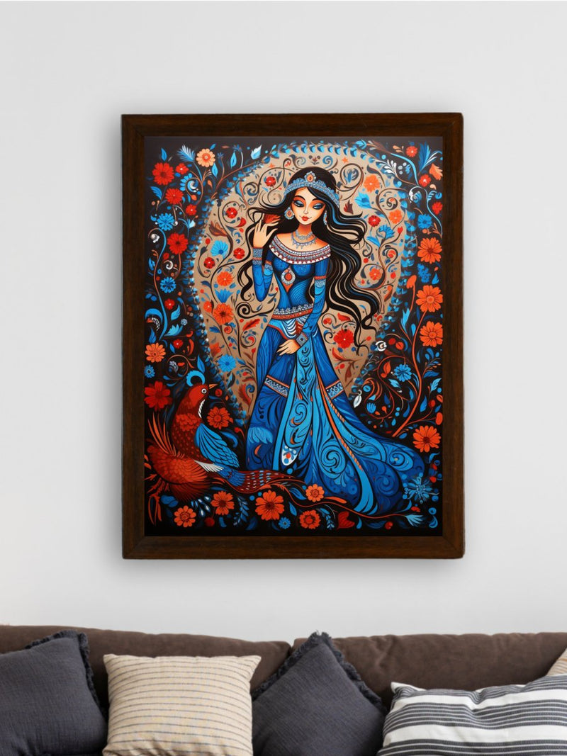 Discover Inner Peace: Sowpeace Handcrafted Flower Aura Art – Premium Indian-Inspired Canvas Print for Elegant Home Decor – view 3