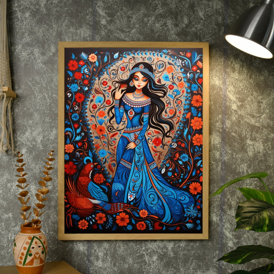 Discover Inner Peace: Sowpeace Handcrafted Flower Aura Art – Premium Indian-Inspired Canvas Print for Elegant Home Decor