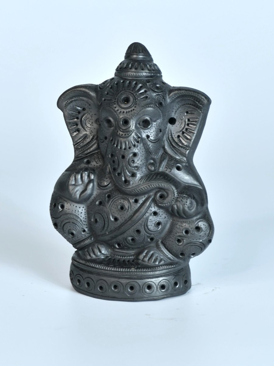 Divine Blessing: Unique Black Terracotta Ganesh Home Decor - decor - Sowpeace - Divine Blessing: Unique Black Terracotta Ganesh Home Decor - Terr - bter - TT - GGB - Sowpeace