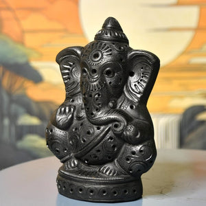 Divine Blessing: Unique Black Terracotta Ganesh Home Decor - decor - Sowpeace - Divine Blessing: Unique Black Terracotta Ganesh Home Decor - Terr - bter - TT - GGB - Sowpeace