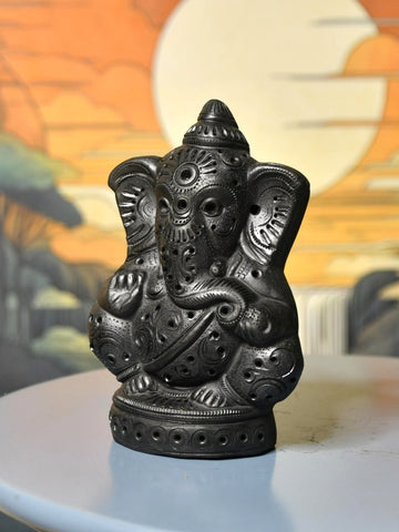 Vastu Principles for Divine Blessing: Unique Black Terracotta Ganesh Home Decor