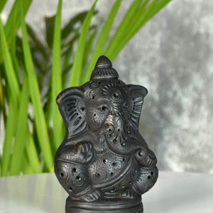 Divine Blessing: Unique Black Terracotta Ganesh Home Decor - decor - Sowpeace - Divine Blessing: Unique Black Terracotta Ganesh Home Decor - Terr - bter - TT - GGB - Sowpeace