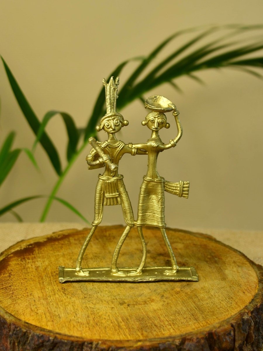 Dokra Couple: Brass Tabletop Artistry Decor - Sowpeace - Dokra Couple: Brass Tabletop Artistry Decor - Dok - DKL - BR - TT - Sowpeace