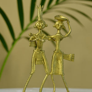 Dokra Couple: Brass Tabletop Artistry Decor - Sowpeace - Dokra Couple: Brass Tabletop Artistry Decor - Dok - DKL - BR - TT - Sowpeace