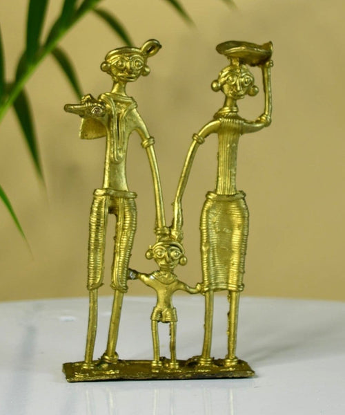 Dokra Family T1: Handcrafted Brass Tabletop Decor Masterpiece