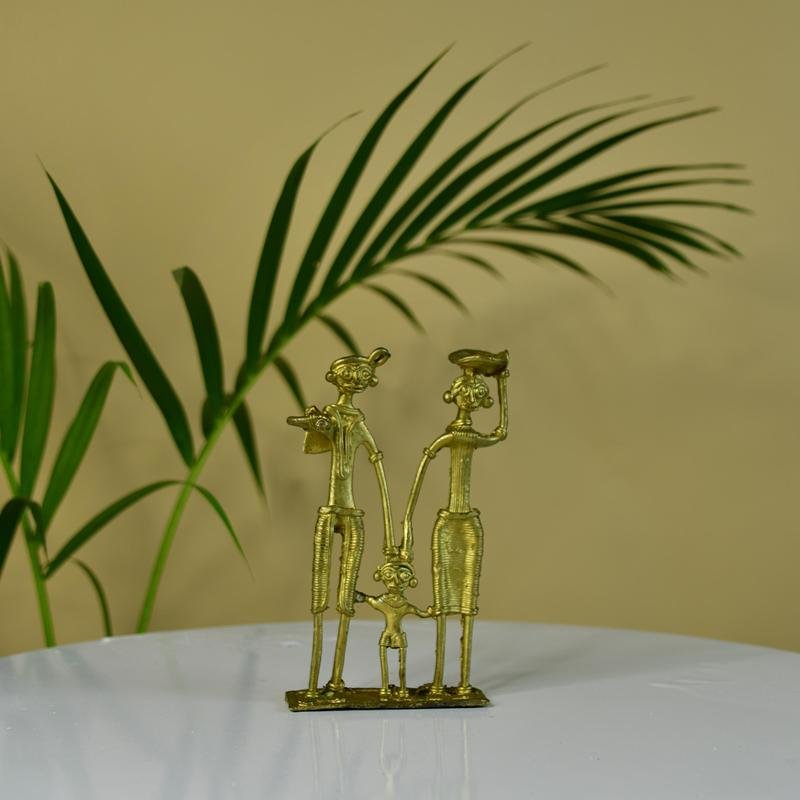 Dokra Family T1: Handcrafted Brass Tabletop Decor Masterpiece