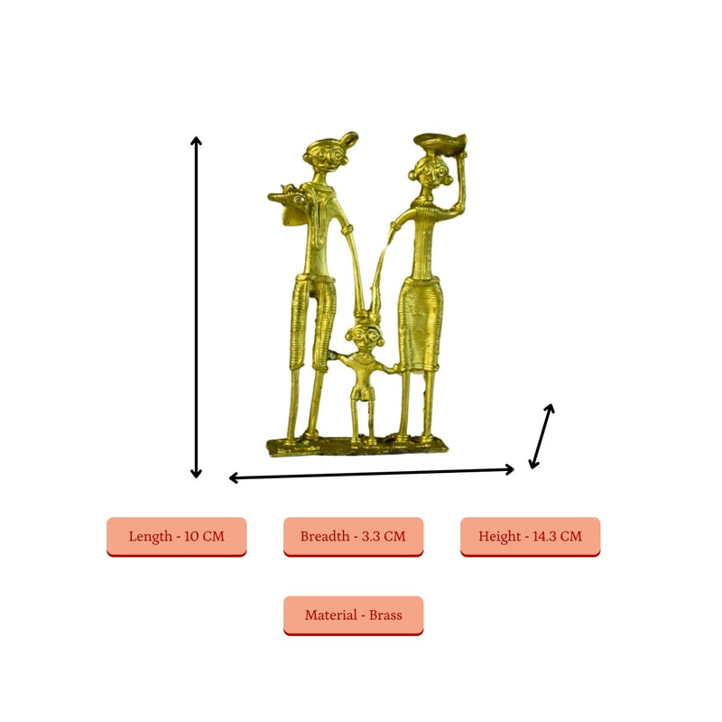 Dokra Family T1: Handcrafted Brass Tabletop Decor Masterpiece – view 4