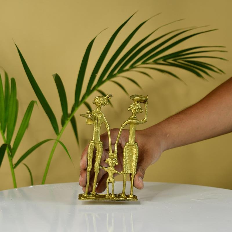 Dokra Family T1: Handcrafted Brass Tabletop Decor Masterpiece