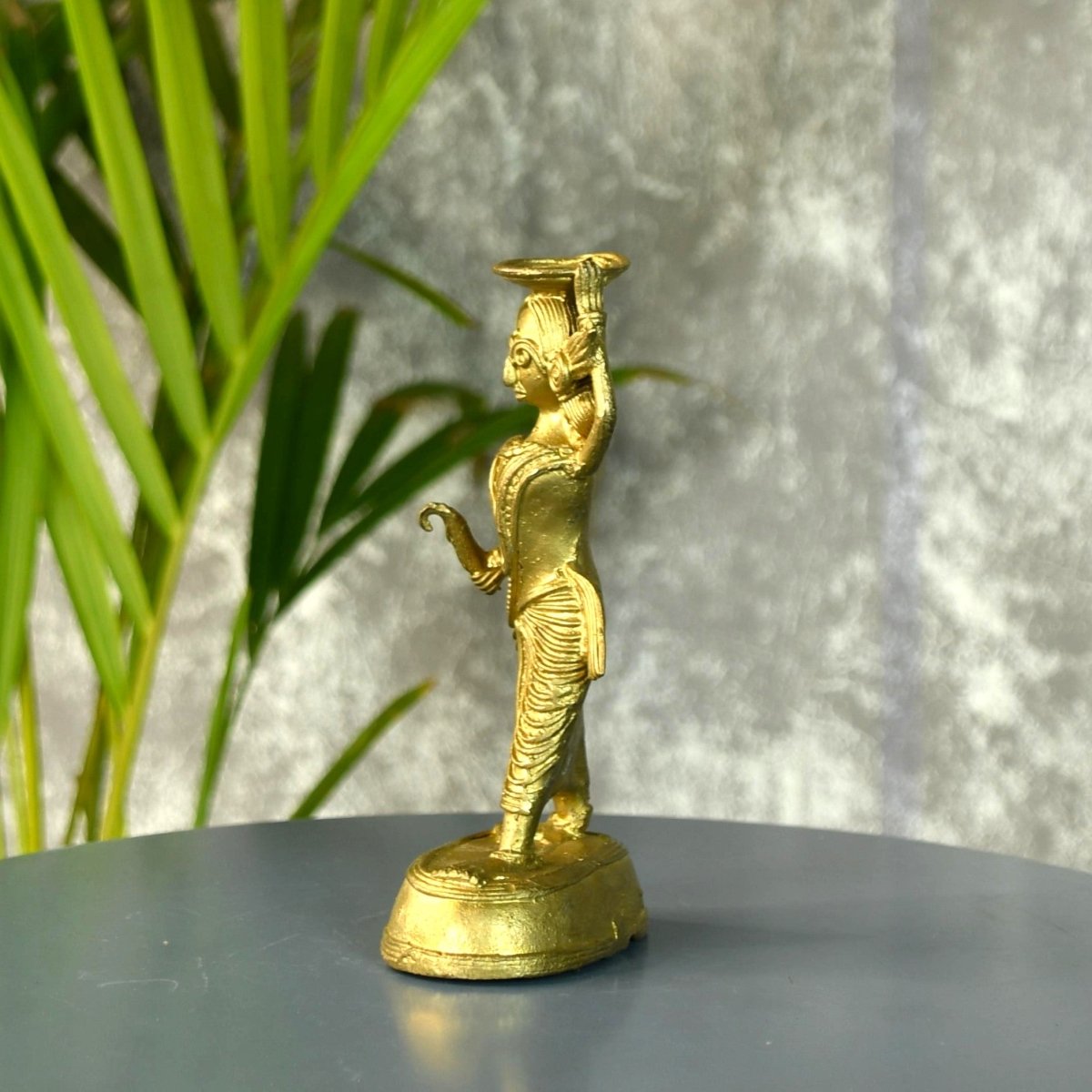 Dokra Farmer Lady: Brass Tabletop Decor Grace - Dhokra - Sowpeace - Dhokra tabletop - Dokra