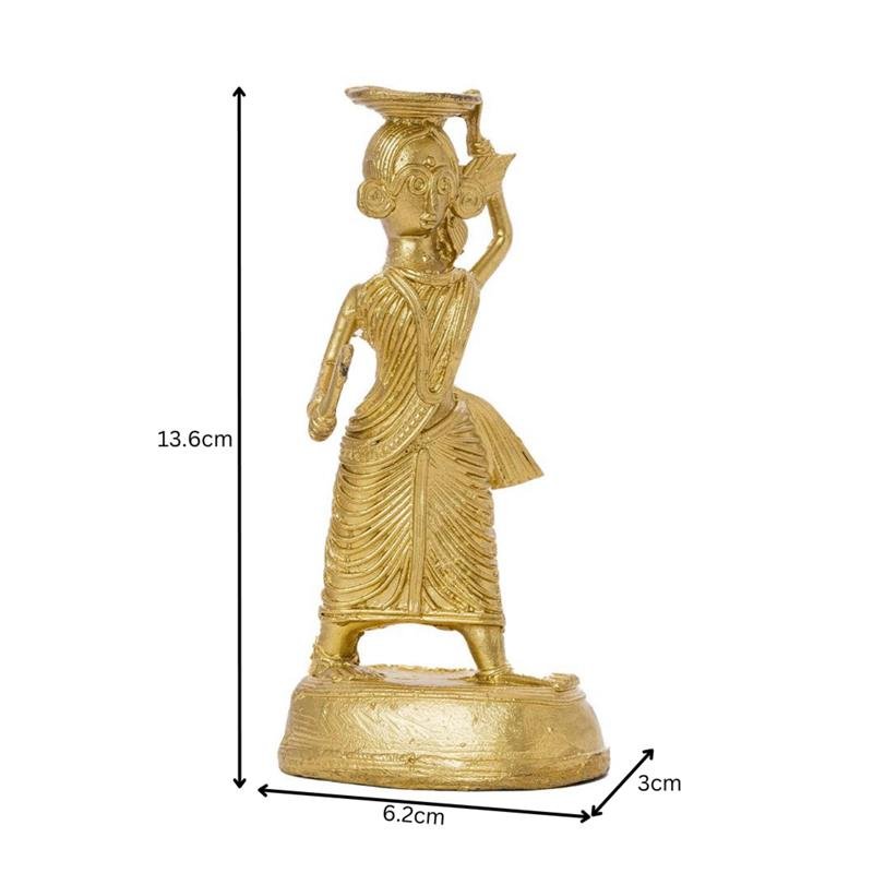 Dokra Farmer Lady: Brass Tabletop Decor Grace