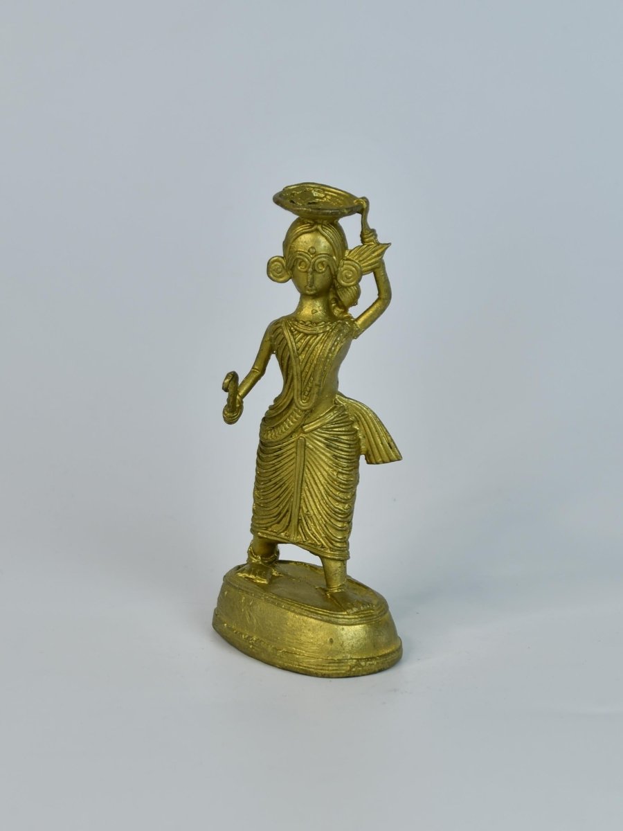 Dokra Farmer Lady: Brass Tabletop Decor Grace - Sowpeace - Dokra Farmer Lady: Brass Tabletop Decor Grace - Dok - DFLW - BR - TT - Sowpeace