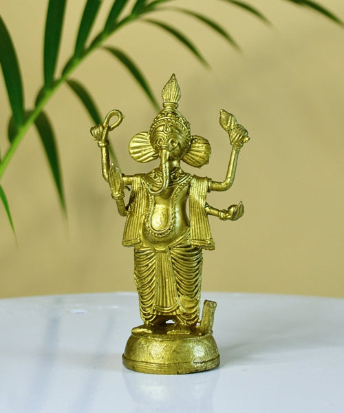 Dokra Ganesh: Brass Tabletop Masterpiece for Unique Home Decor