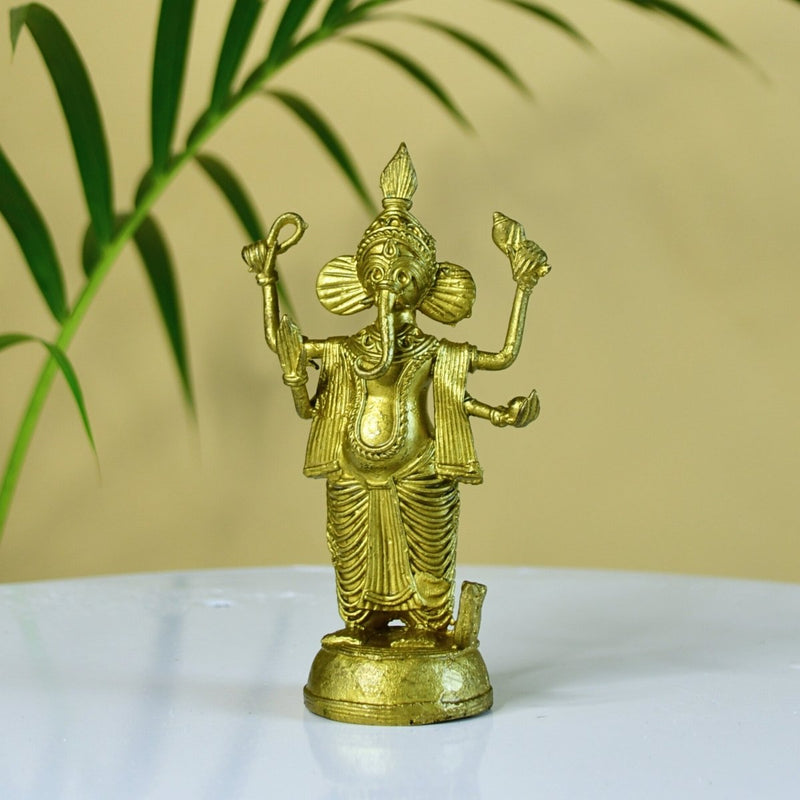 Dokra Ganesh: Brass Tabletop Masterpiece for Unique Home Decor – view 1
