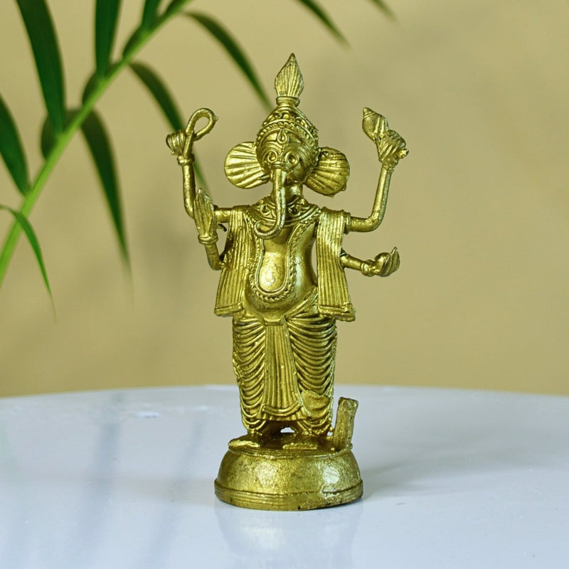 Dokra Ganesh: Brass Tabletop Masterpiece for Unique Home Decor – view 6