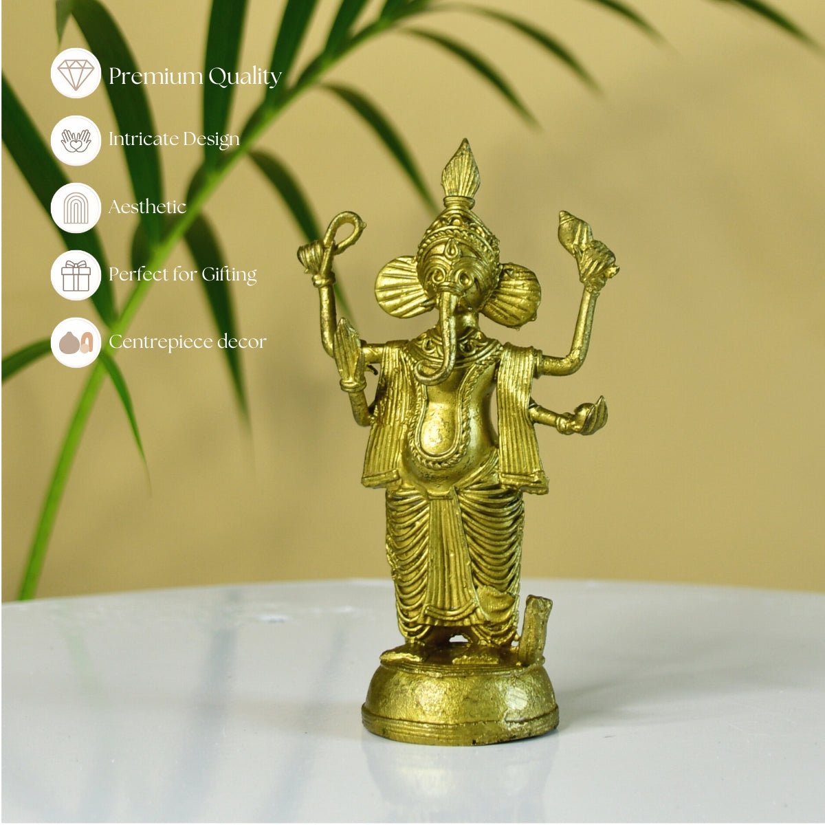 Dokra Ganesh: Brass Tabletop Masterpiece for Unique Home Decor