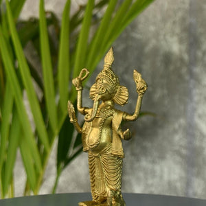 Dokra Ganesh: Brass Tabletop Masterpiece for Unique Home Decor - Sowpeace - Dokra Ganesh: Brass Tabletop Masterpiece for Unique Home Decor - Dok - DGN - BR - TT - Sowpeace