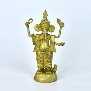 Dokra Ganesh: Brass Tabletop Masterpiece for Unique Home Decor - Sowpeace - Dokra Ganesh: Brass Tabletop Masterpiece for Unique Home Decor - Dok - DGN - BR - TT - Sowpeace