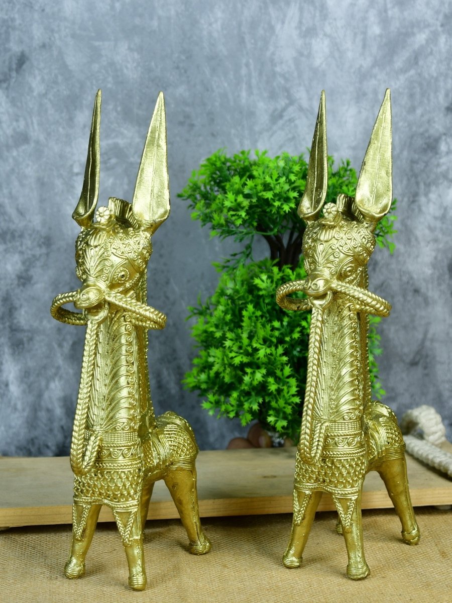 Dokra Horse: Brass Tabletop Decor Masterpiece - Dhokra - Sowpeace - Dokra Horse: Brass Tabletop Decor Masterpiece - Sowpeace