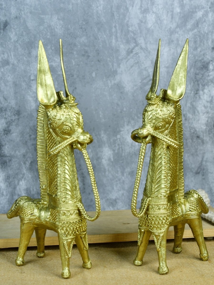 Dokra Horse: Brass Tabletop Decor Masterpiece - Dhokra - Sowpeace - Dokra Horse: Brass Tabletop Decor Masterpiece - Sowpeace