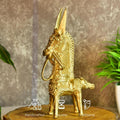 Dokra Horse: Brass Tabletop Decor Masterpiece - Dhokra - Sowpeace - Animal - Dhokra tabletop