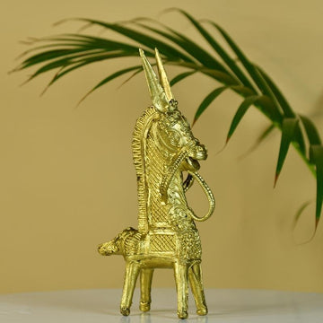 Dokra Horse: Brass Tabletop Decor Masterpiece - Dhokra - Sowpeace - Animal - Dhokra tabletop