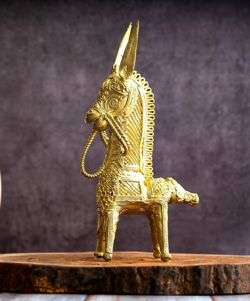 Dokra Horse: Brass Tabletop Decor Masterpiece