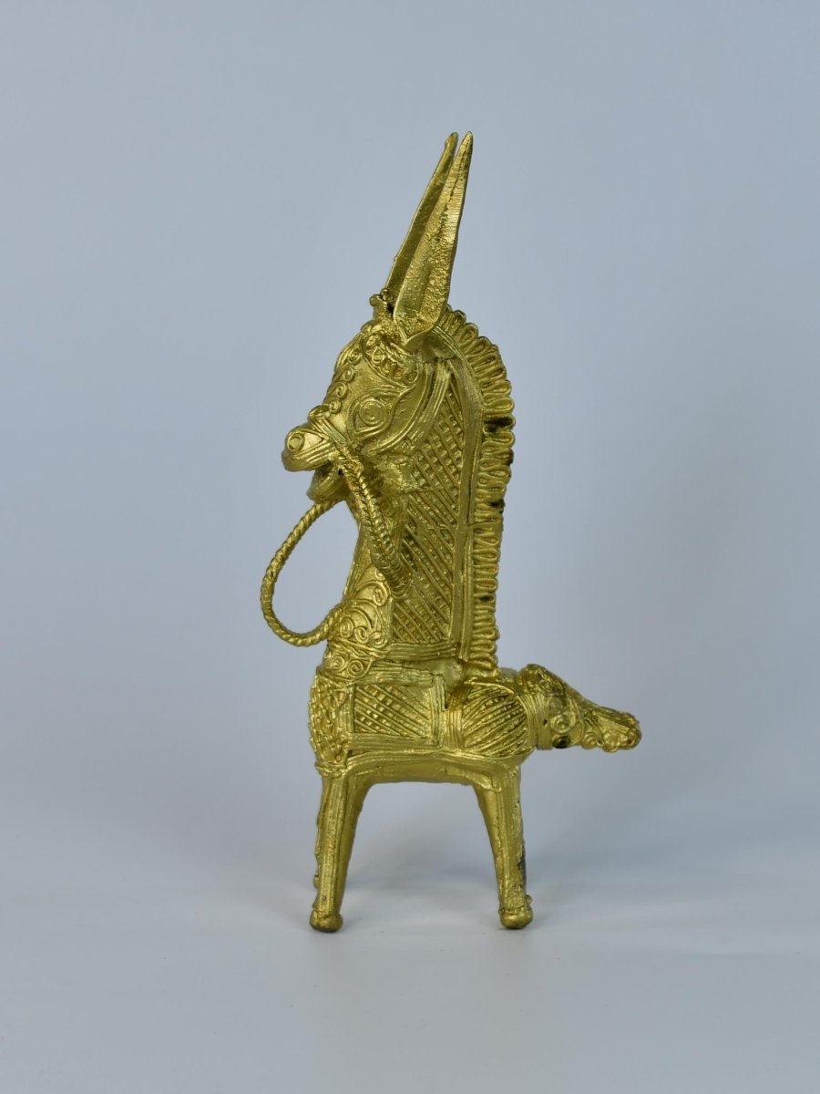 Dokra Horse: Brass Tabletop Decor Masterpiece - Sowpeace - Dokra Horse: Brass Tabletop Decor Masterpiece - Dok - DHR - BR - TT - Sowpeace