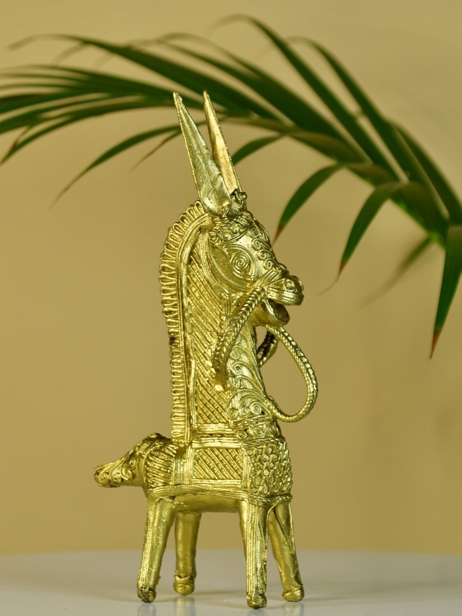 Dokra Horse: Brass Tabletop Decor Masterpiece - Sowpeace - Dokra Horse: Brass Tabletop Decor Masterpiece - Dok - DHR - BR - TT - Sowpeace