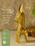 Dokra Horse: Brass Tabletop Decor Masterpiece - Sowpeace - Dokra Horse: Brass Tabletop Decor Masterpiece - Dok - DHR - BR - TT - Sowpeace