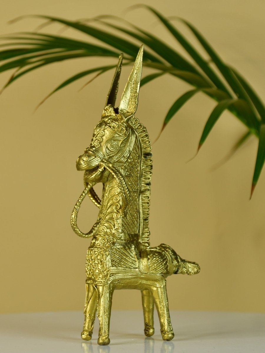 Dokra Horse: Brass Tabletop Decor Masterpiece - Sowpeace - Dokra Horse: Brass Tabletop Decor Masterpiece - Dok - DHR - BR - TT - Sowpeace