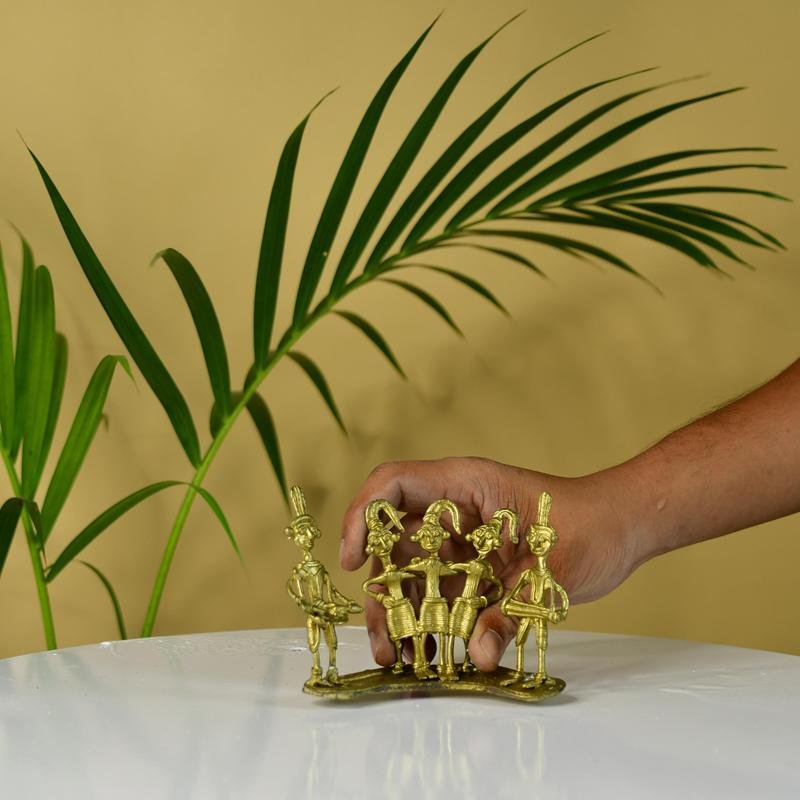 Dokra Orchestra: Brass Tabletop Masterpiece for Unique Home Decor - Dhokra - Sowpeace - Dhokra tabletop - Dokra